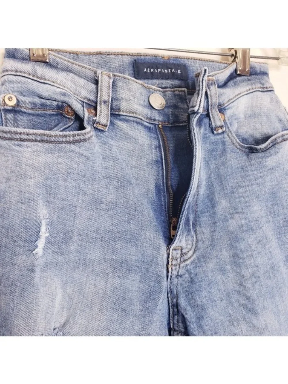 Aeropostale Distressed Raw Hem Frayed Curvy Mom Jean Women's Size 00 Regular